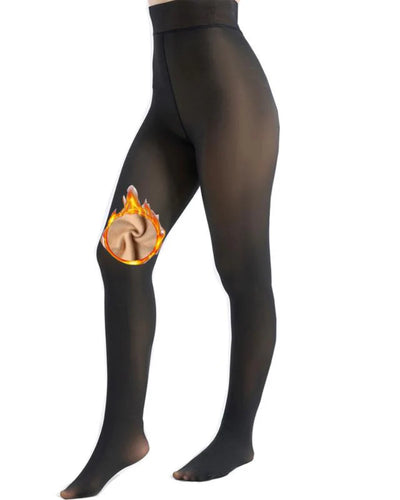 One-Lined Semi-Transparent Winter Thermal Tights