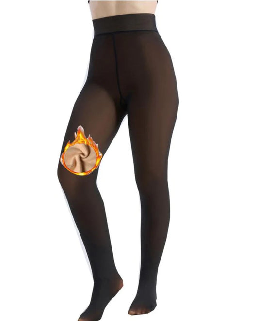 One-Lined Semi-Transparent Winter Thermal Tights