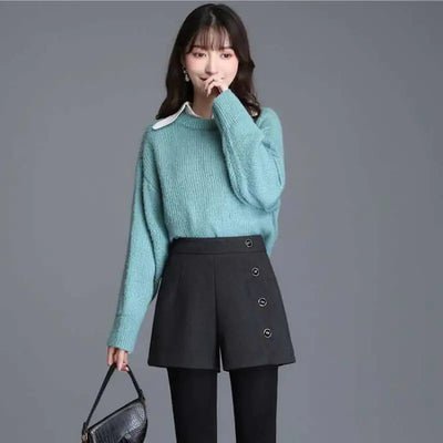 Elastic Waist Bootcut Pants